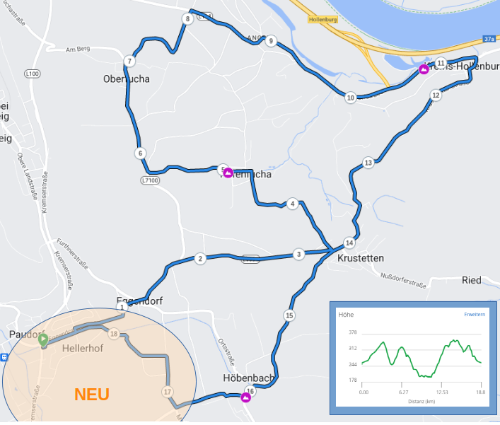 Charity-Ultracycling Gemeinde Paudorf :: neue Route 2024