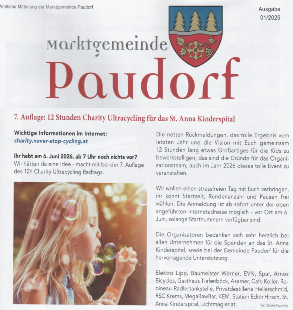 Charity Ultacycling 2026 - Gemeinde Paudorf