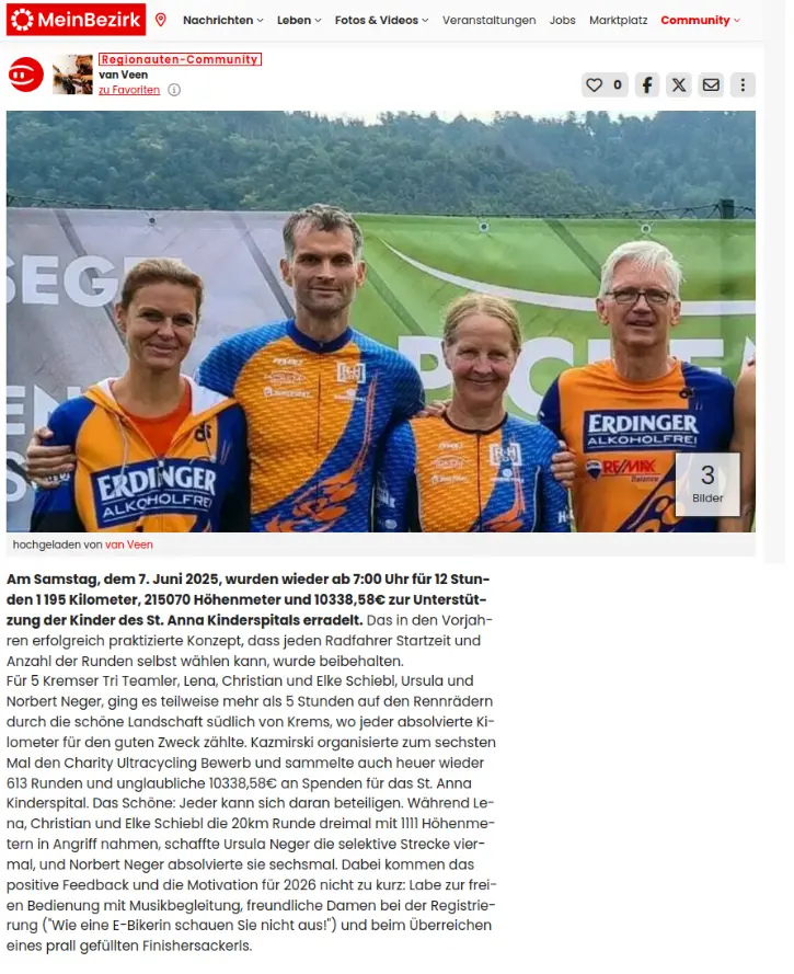 Charity Ultacycling 2025 - Bezirksblatt